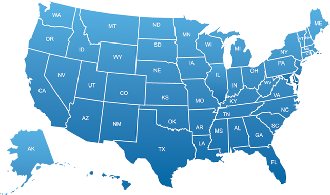 clickable map of the United States